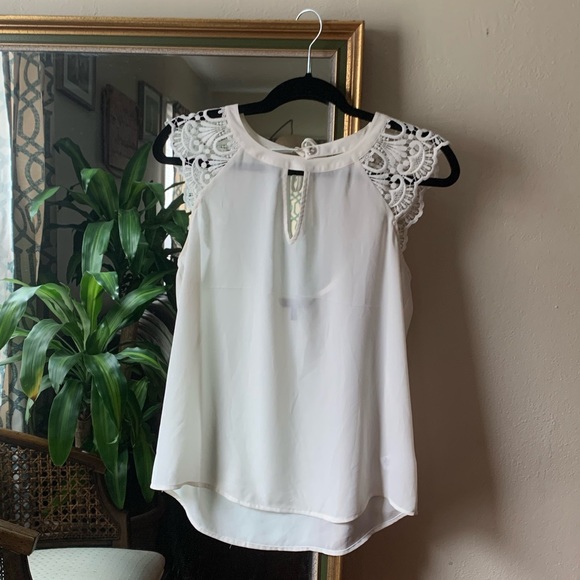 Express tie back cutout crochet blouse - Picture 1 of 6